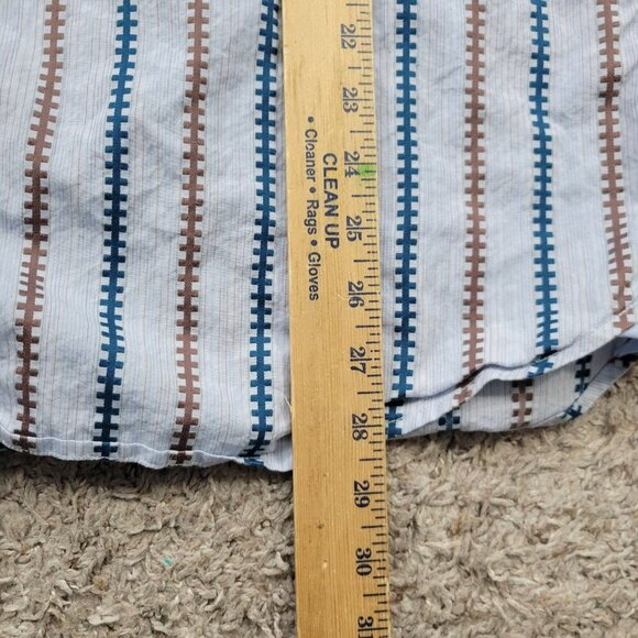 Tommy Bahama Shirt Mens Large Blue Stripe Geometric Button Up Long Sleeve - Picture 5 of 7